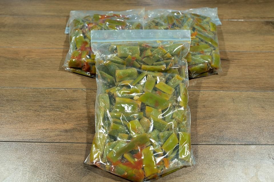 φρέσκα φασολάκια στην κατάψυξη