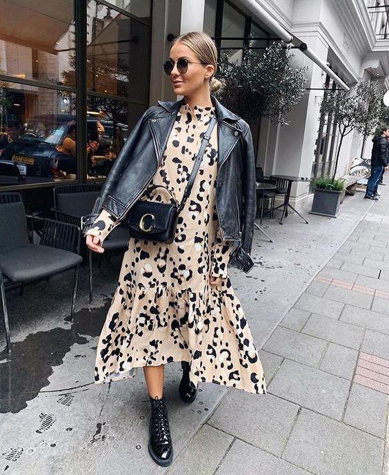 Biker jacket: με φόρεμα