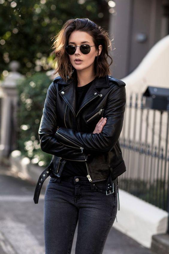Biker jacket: με τζιν παντελόνι