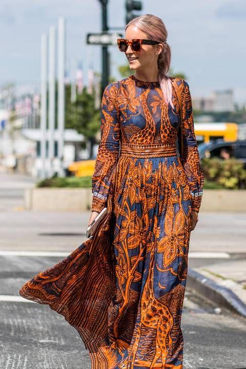 Kaftan dress σε πορτοκαλί και μπλε αποχρώσεις 