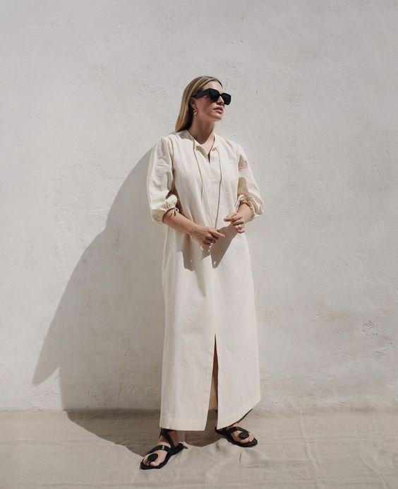 Λευκό kaftan dress
