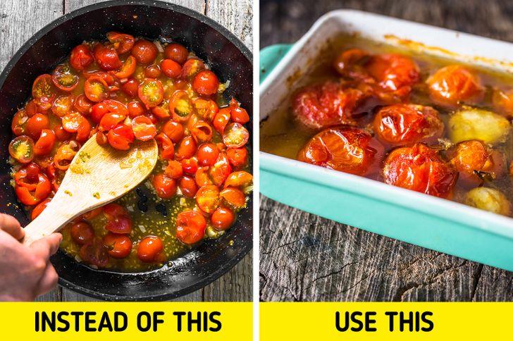 10 λάθη που καταστρέφουν την κουζίνα: μαγειρεύουμε τις ντομάτες και τα εσπεριδοειδή σε αντικολλητικό τηγάνι 