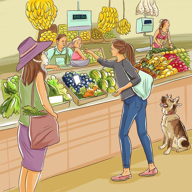 test παρατηρητικότητας: γυναίκες σε μανάβικο 