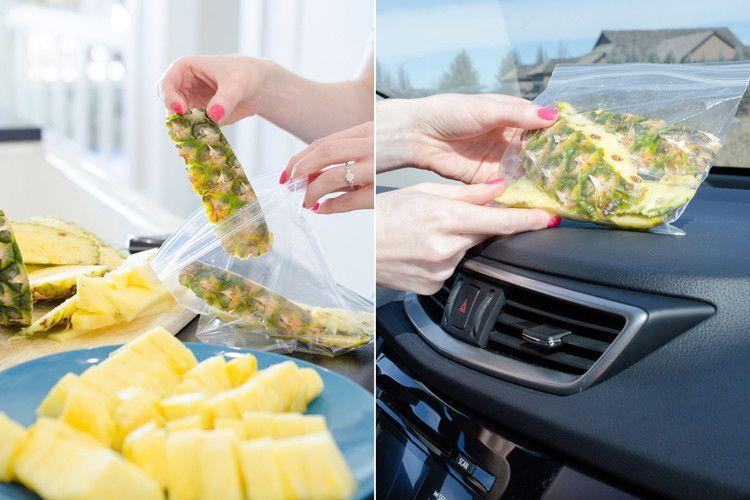 Καθάρισε το σπίτι χρησιμοποιώντας τρόφιμα:  Κάνε το αυτοκίνητό σου να μυρίζει όμορφα με μία φλούδα ανανά