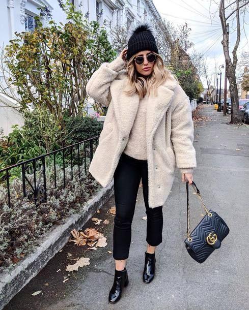 Tedy bear coat: Λευκό γούνινο παλτό 