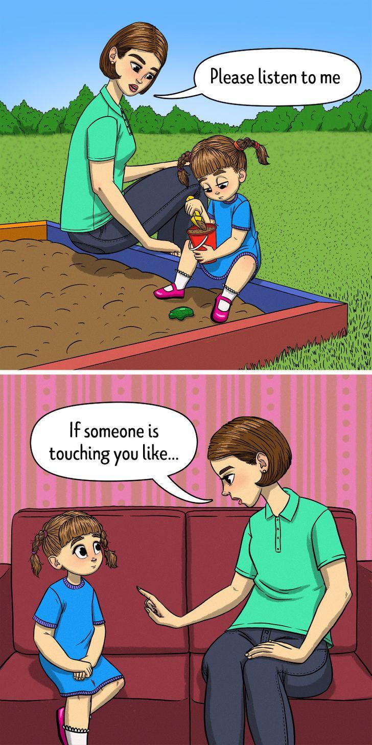 7 τρόποι για να διδάξετε στα παιδιά το "ασφαλές" και το "μη ασφαλές" άγγιγμα: Συζητήστε με το παιδί σας σε ένα ήσυχο μέρος μακριά από περισπασμούς.