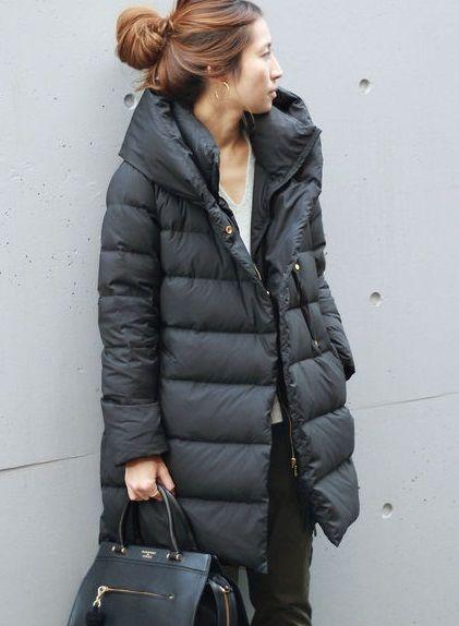 Puffer jackets: μαύρο μακρύ puffer jacket 