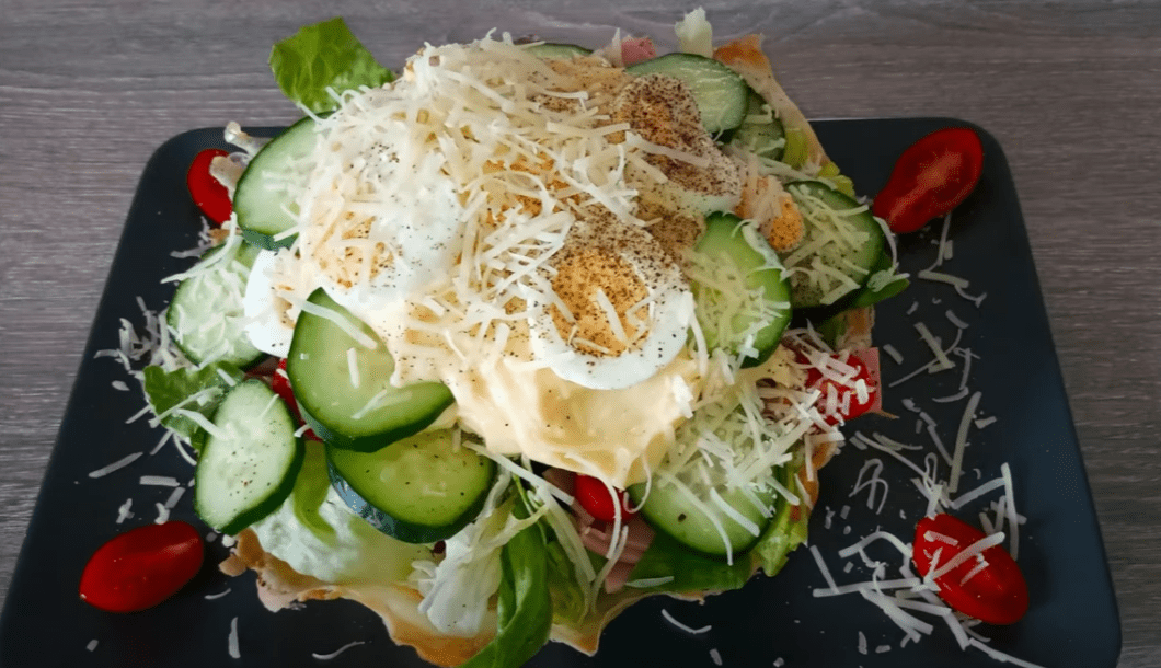 Σαλάτα του Σεφ σε φωλιά με χειροποίητη μαγιονέζα συνταγή