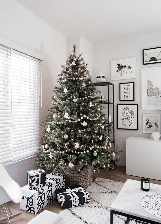 Τι δείχνει το αγαπημένο σου χριστουγεννιάτικο δέντρο για τον χαρακτήρα σου: minimal δέντρο με ασημένια στολίδια ψυχολογικό τεστ 