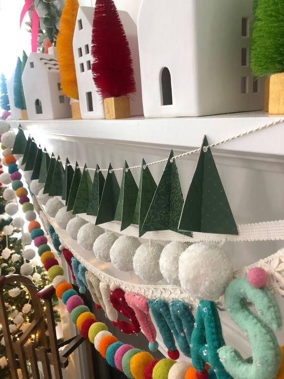 Χειροποίητες χριστουγεννιάτικες γιρλάντες από χαρτί