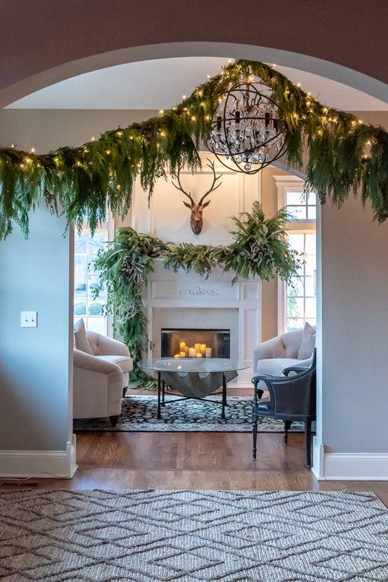  Χριστουγεννιάτικες γιρλάντες από κλαριά δέντρων φωτάκια led