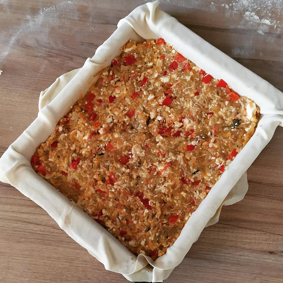 μελιτζανόπιτα συνταγή - γέμιση