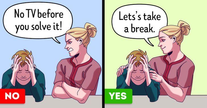 το παιδί κάνει διάλειμμα από τα μαθήματά του στο σπίτι 