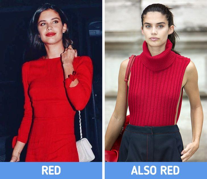 γυναίκες με κόκκινο φόρεμα και κόκκινο μάλλινο πουλόβερ 