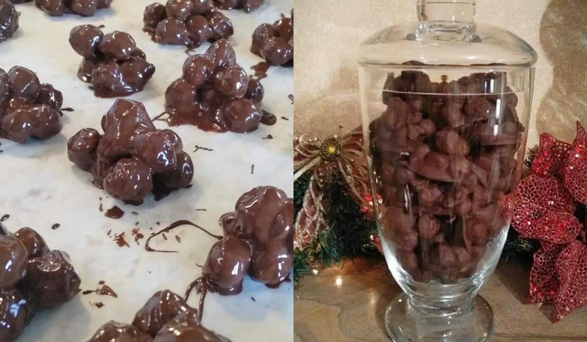 Σοκολατένια βραχάκια με καραμελωμένα φουντούκια – Μόνο 3 υλικά