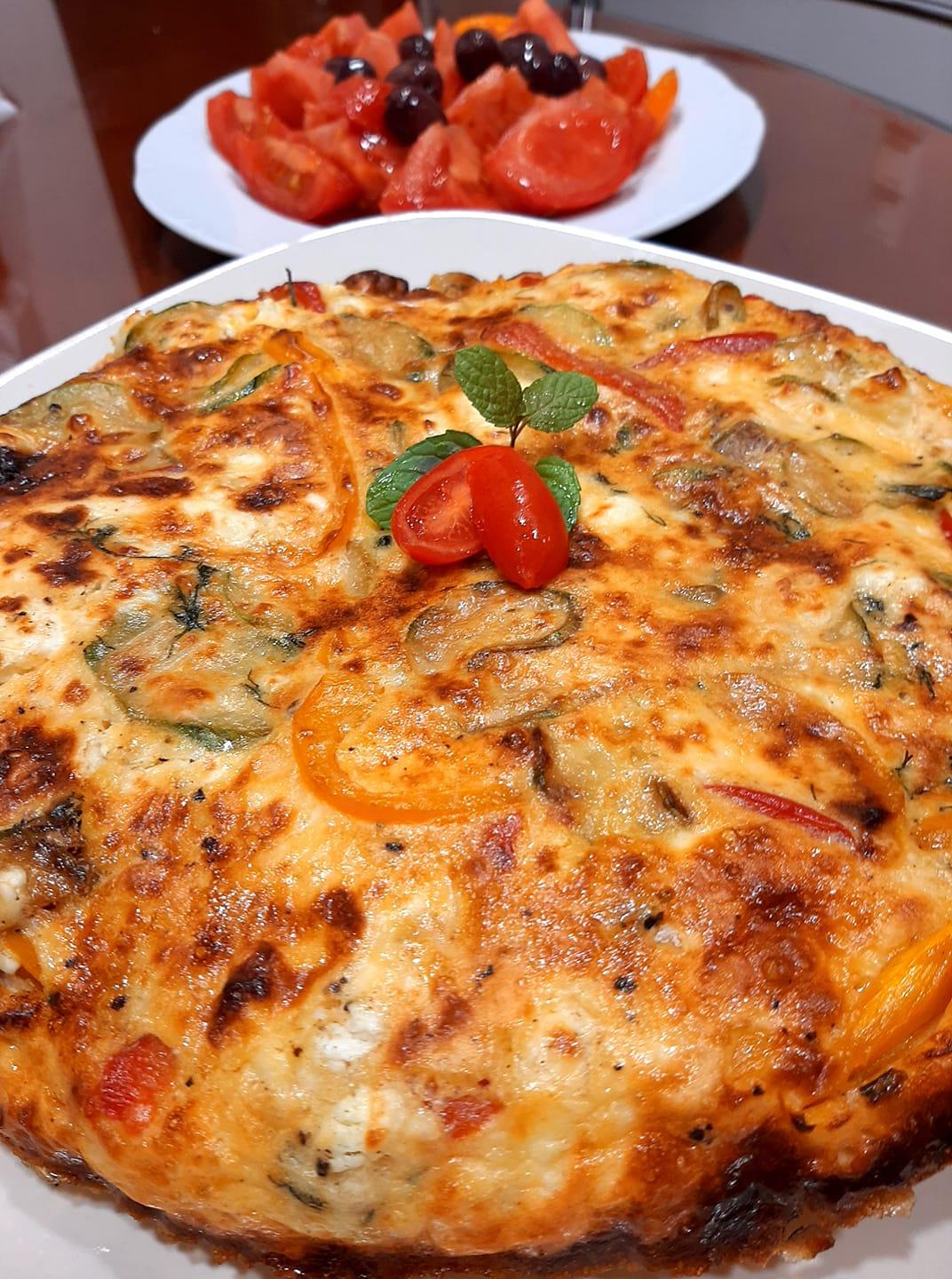 Frittata με κολοκυθάκια, φέτα και πιπεριές_Συνταγή_ Frittata με κολοκυθάκια, φέτα και πιπεριές_Συνταγή_