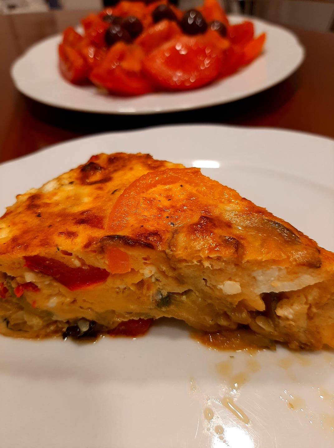 Frittata με κολοκυθάκια, φέτα και πιπεριές_Κομμάτι __ 