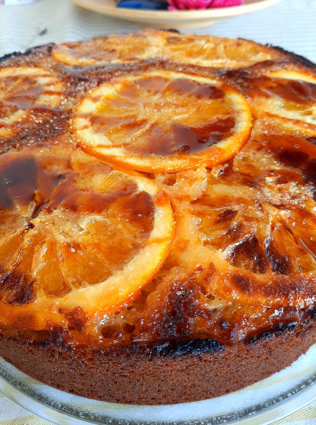 κέικ με_ καραμελωμένα πορτοκάλια_ συνταγή