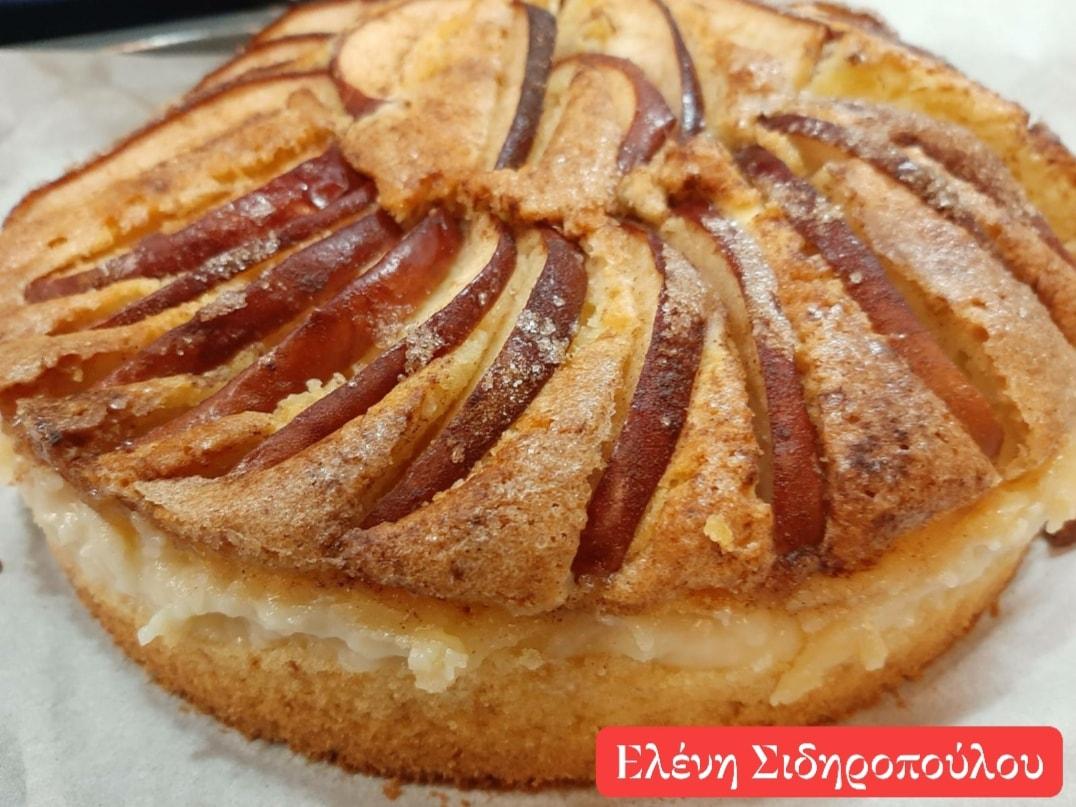 μηλόπιτα με κρέμα_