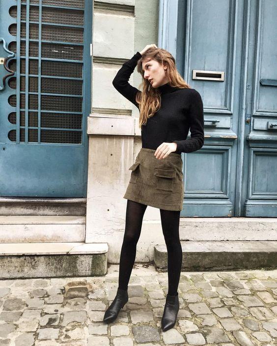 κοτλέ_χακί_φούστα_