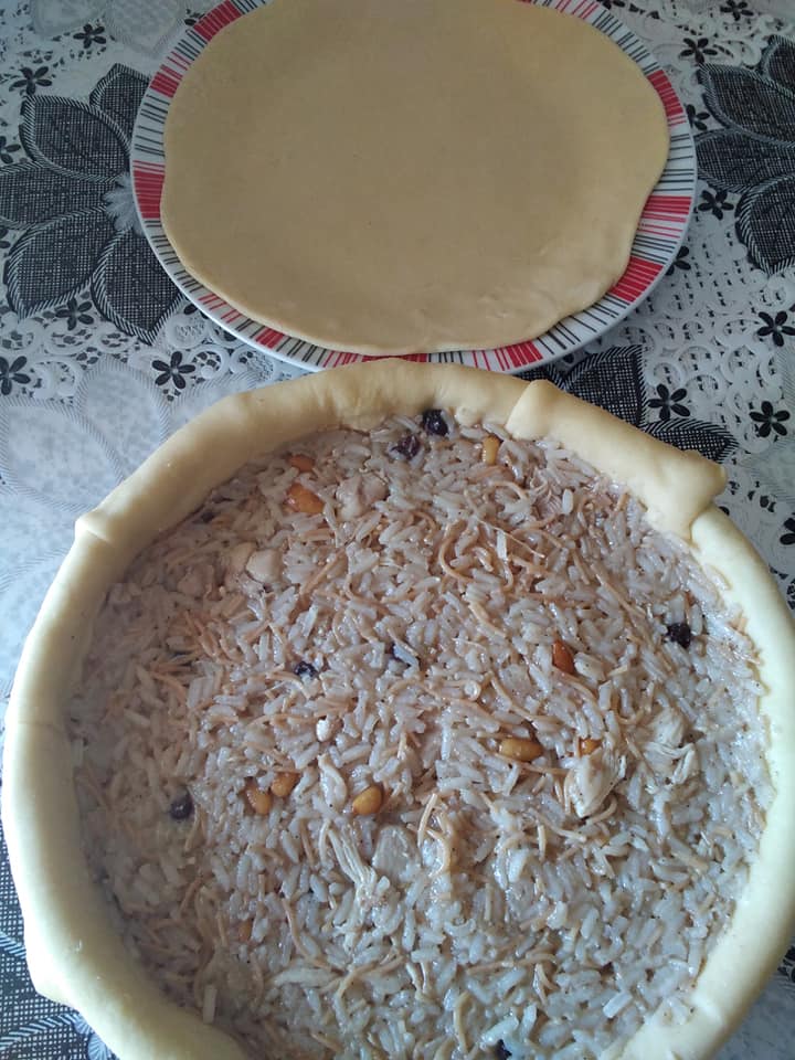 Perde pilavi: Πίτα με ρύζι , κοτόπουλο και φιδέ_Συνταγη _