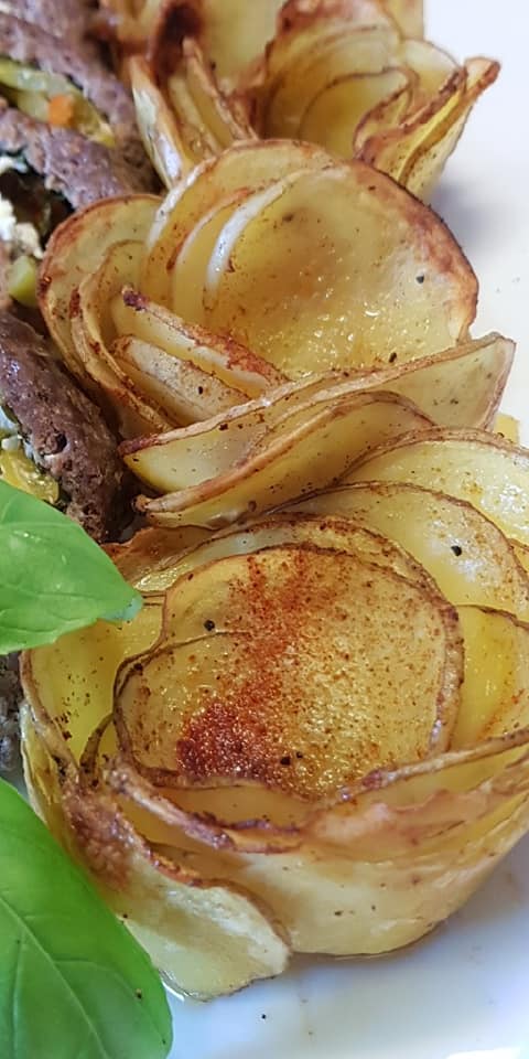 πατάτες_ φούρνου_ σε σχήμα _λουλούδι_