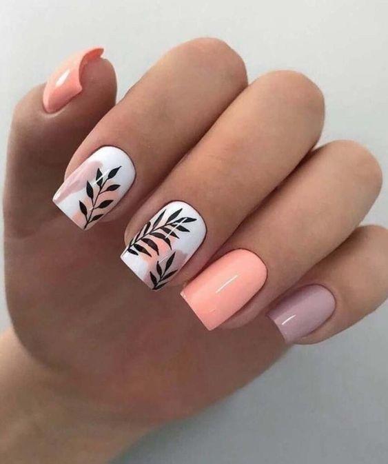 ροδακινί_νύχια_με_λουλούδια_ ροδακινί_νύχια_με_λουλούδια_