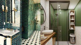 Μοντέρνες ιδέες για μπάνιο σε πράσινο χρώμα_