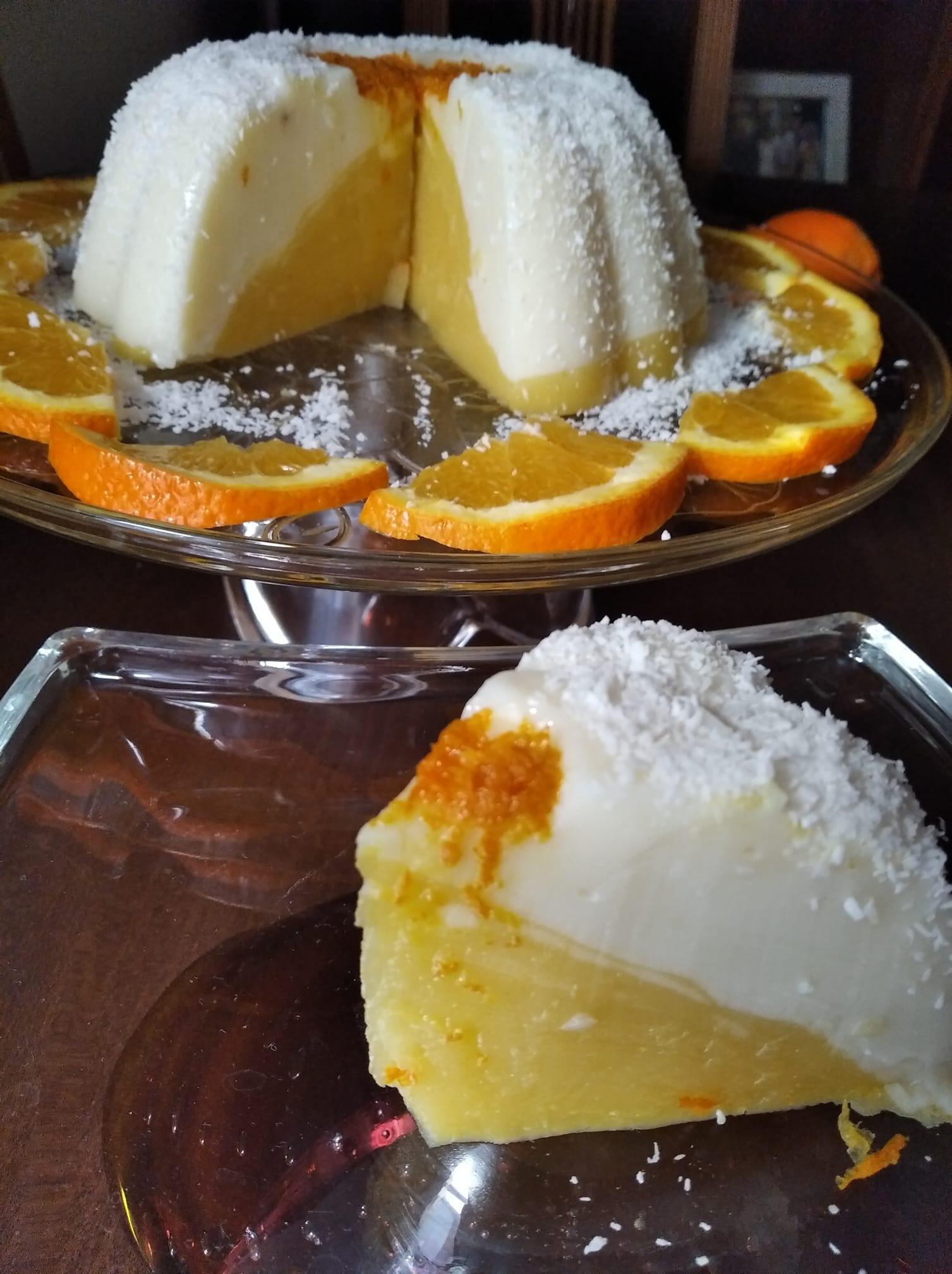 Δίχρωμη_ κρέμα_ σε _φόρμα_ πορτοκάλι-βανίλια_