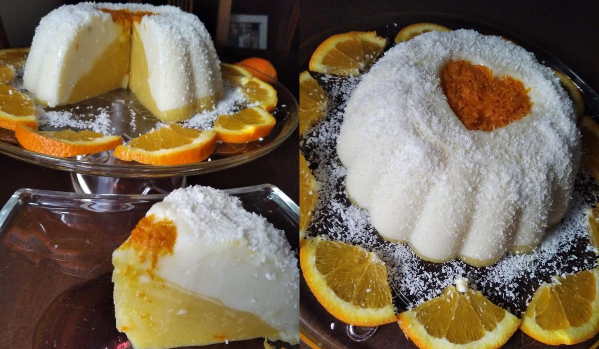 Δίχρωμη_ κρέμα_ σε _φόρμα_ πορτοκάλι-βανίλια_