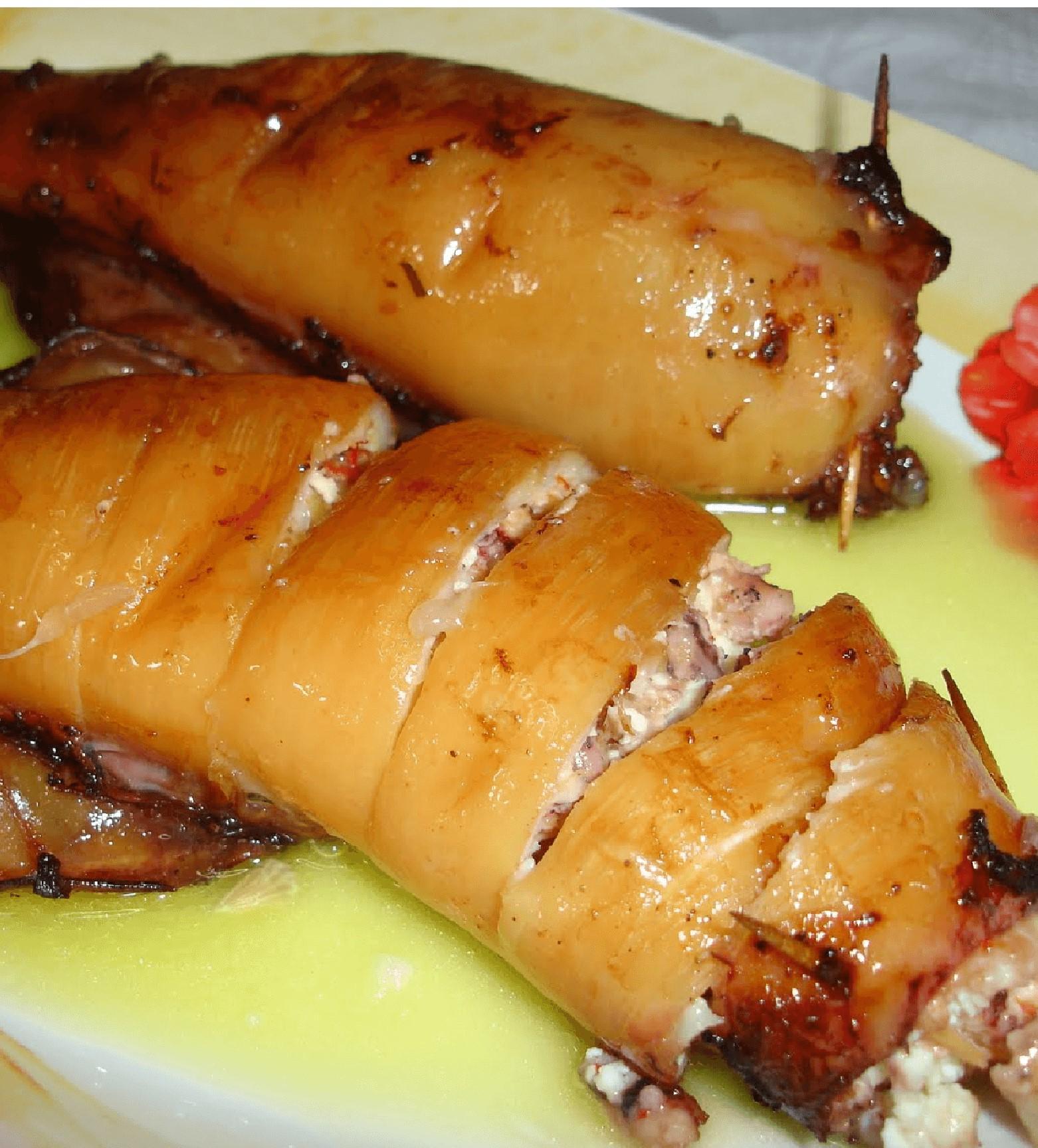 Καλαμάρι_ ψητό_ γεμιστό_ με _τυριά _και _λαδολέμονο_ Συνταγή_ 