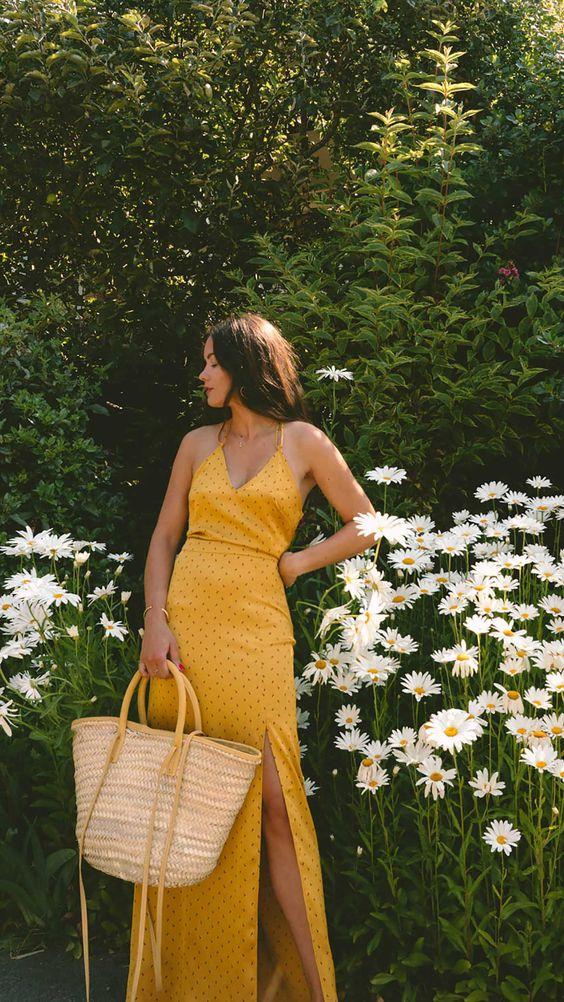 κίτρινο_πουά_φόρεμα_