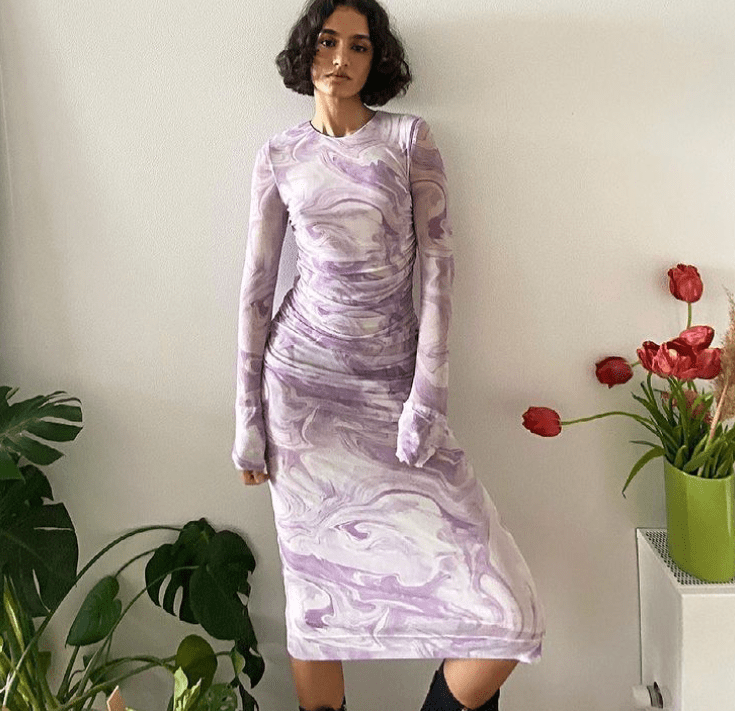 Φόρεμα_psychedelic swirl_print_