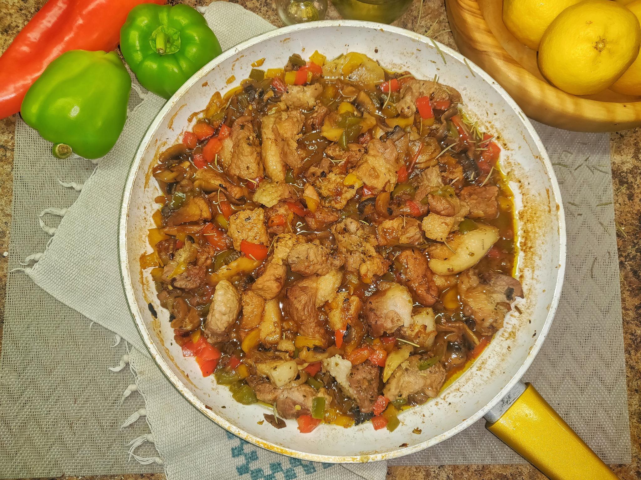 Τηγανιά_με πανσέτα_και_πιπεριές_