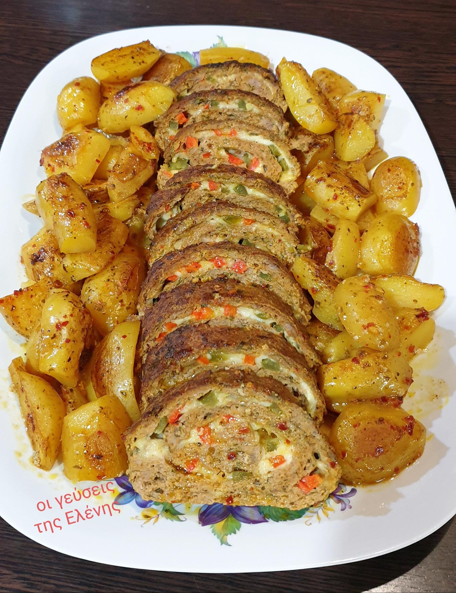 Ρολό _κιμά _με _φέτα_ και_ πιπεριές_