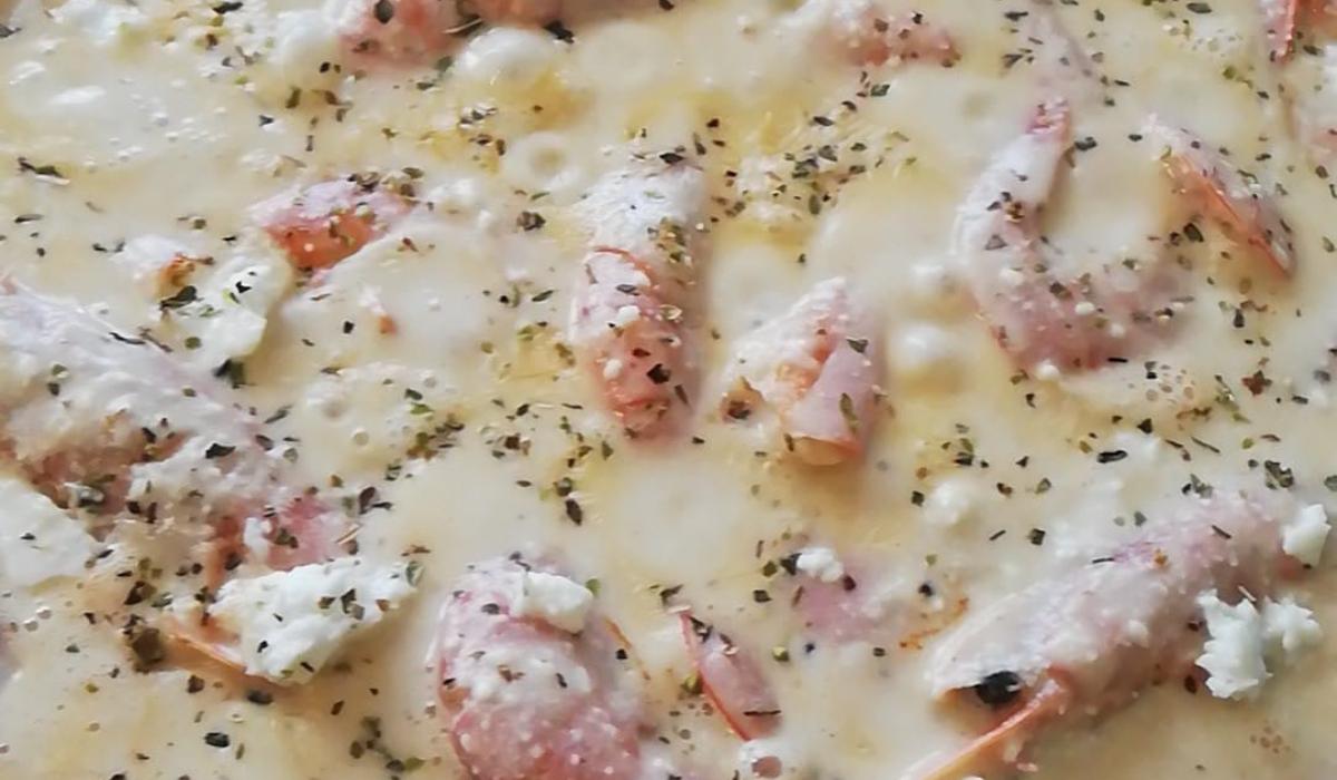 Γαρίδες σαγανάκι λευκό_