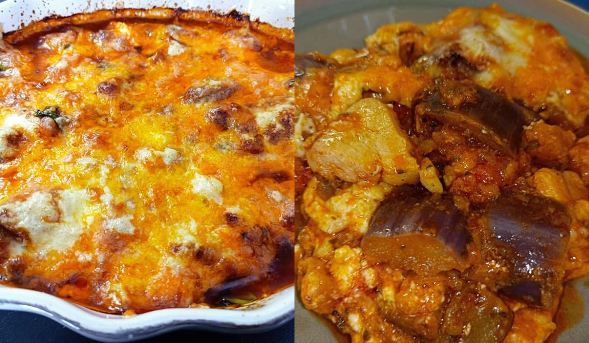 Μελιτζάνες με κοτόπουλο στο φούρνο σαν σουφλέ_