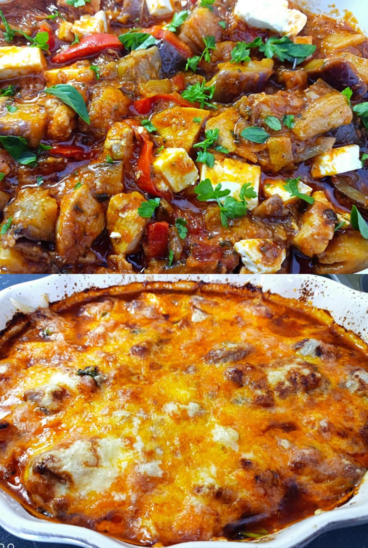 Μελιτζάνες με κοτόπουλο στο φούρνο σαν σουφλέ