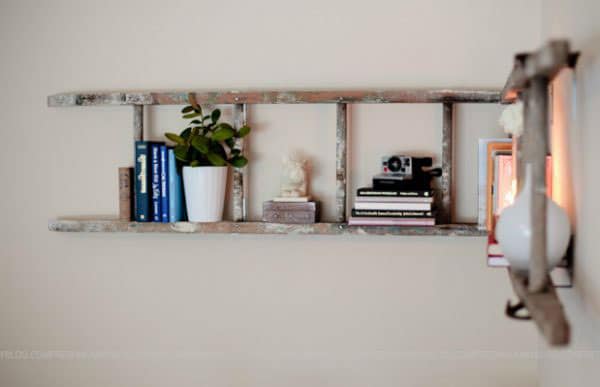 diy ράφια_από_ξύλινη_σκάλα_