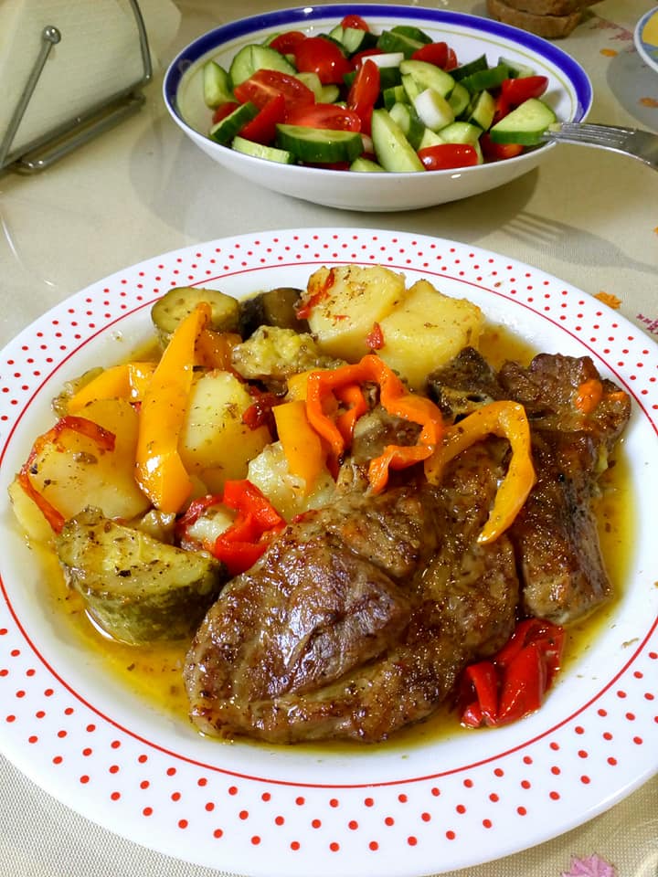 Μπριζολακια_με λαχανικά_στο φούρνο_