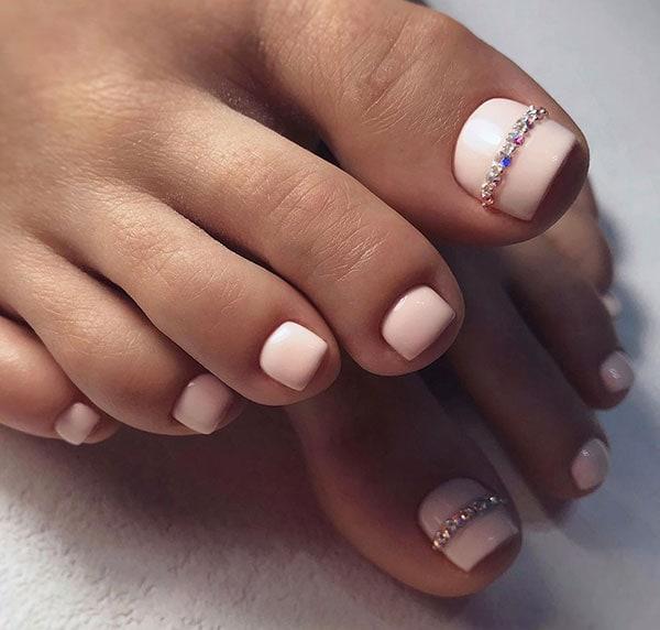 ροζ_νυφικό_πεντικιούρ_με_γκλίτερ_