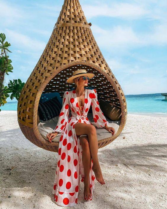 πουά_καλοκαιρινό φόρεμα_