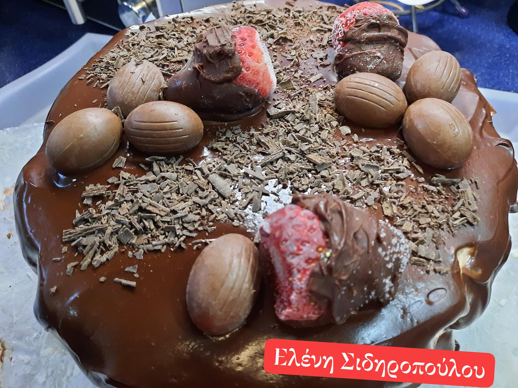 Σοκολατένιο -παγωτό- με- γκανάζ- σοκολάτας-