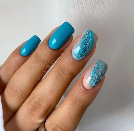 γαλάζια_νύχια_με_θαλασσινά σχέδια_