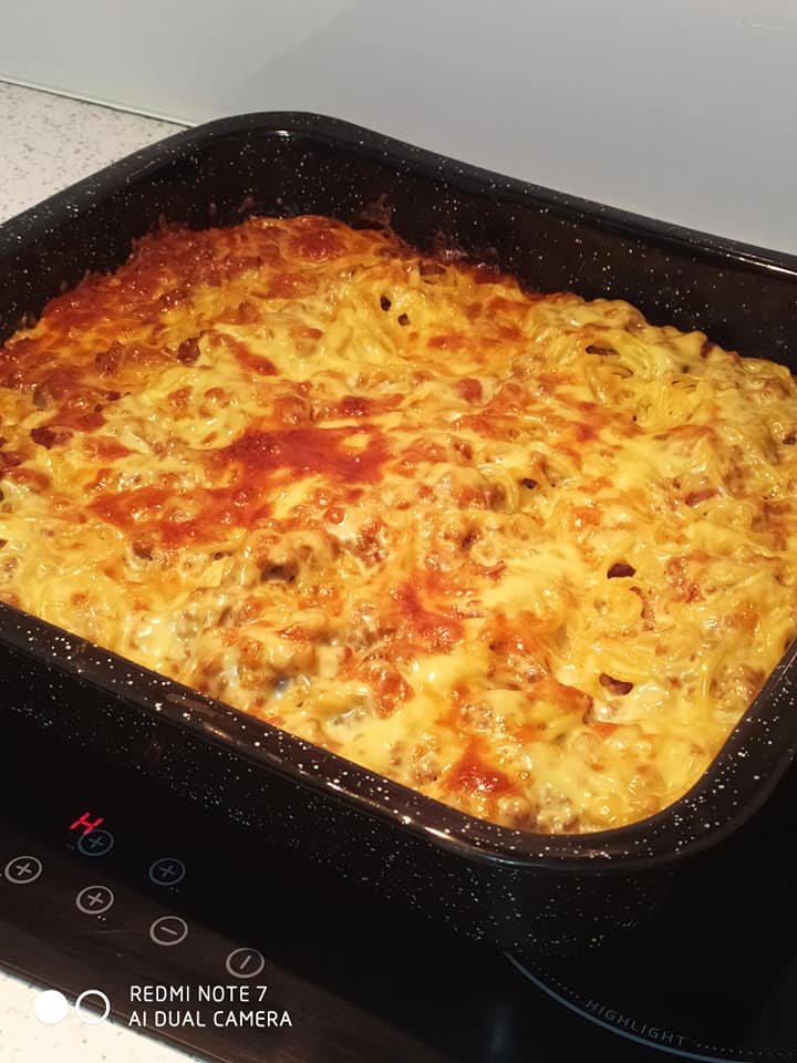 Μακαρονάδα φούρνου_με κιμά_και_μανιτάρια_