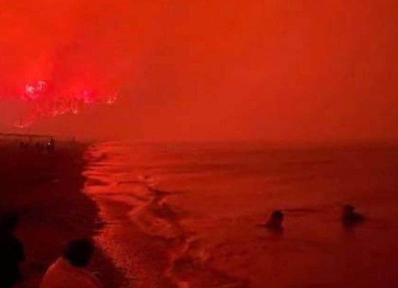 Φωτιά Εύβοια: Εκατοντάδες άνθρωποι είναι συγκεντρωμένοι στην παραλία της Κοτσικιάς