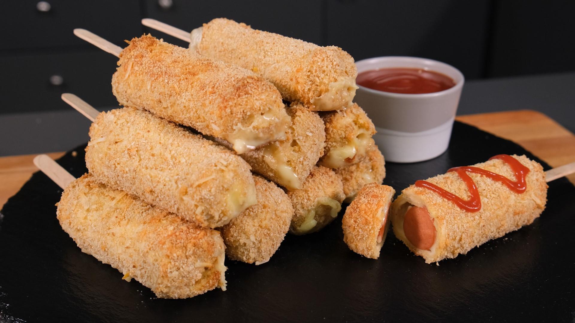 Corn dogs-συνταγή-