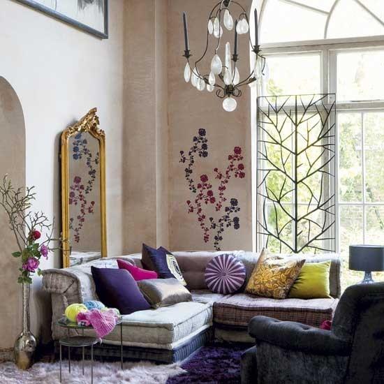boho-διακόσμηση-στο-σαλόνι-ιδέες-