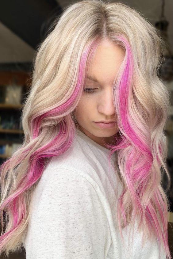 ροζ-ανταύγειες-σε-ξανθά-μαλλιά-ιδέες-