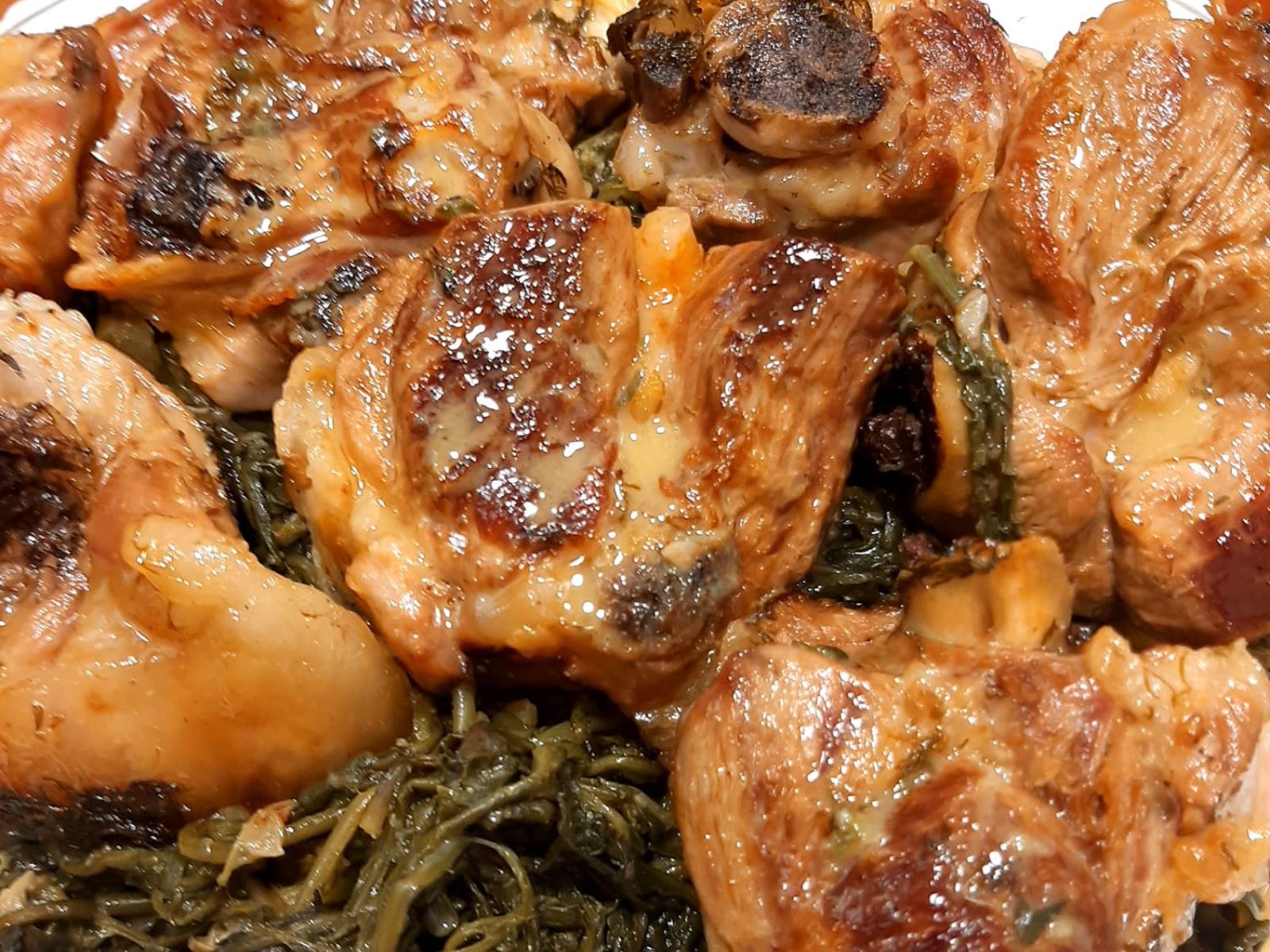 Αρνάκι-με- σταμναγκάθι-αυγολέμονο-